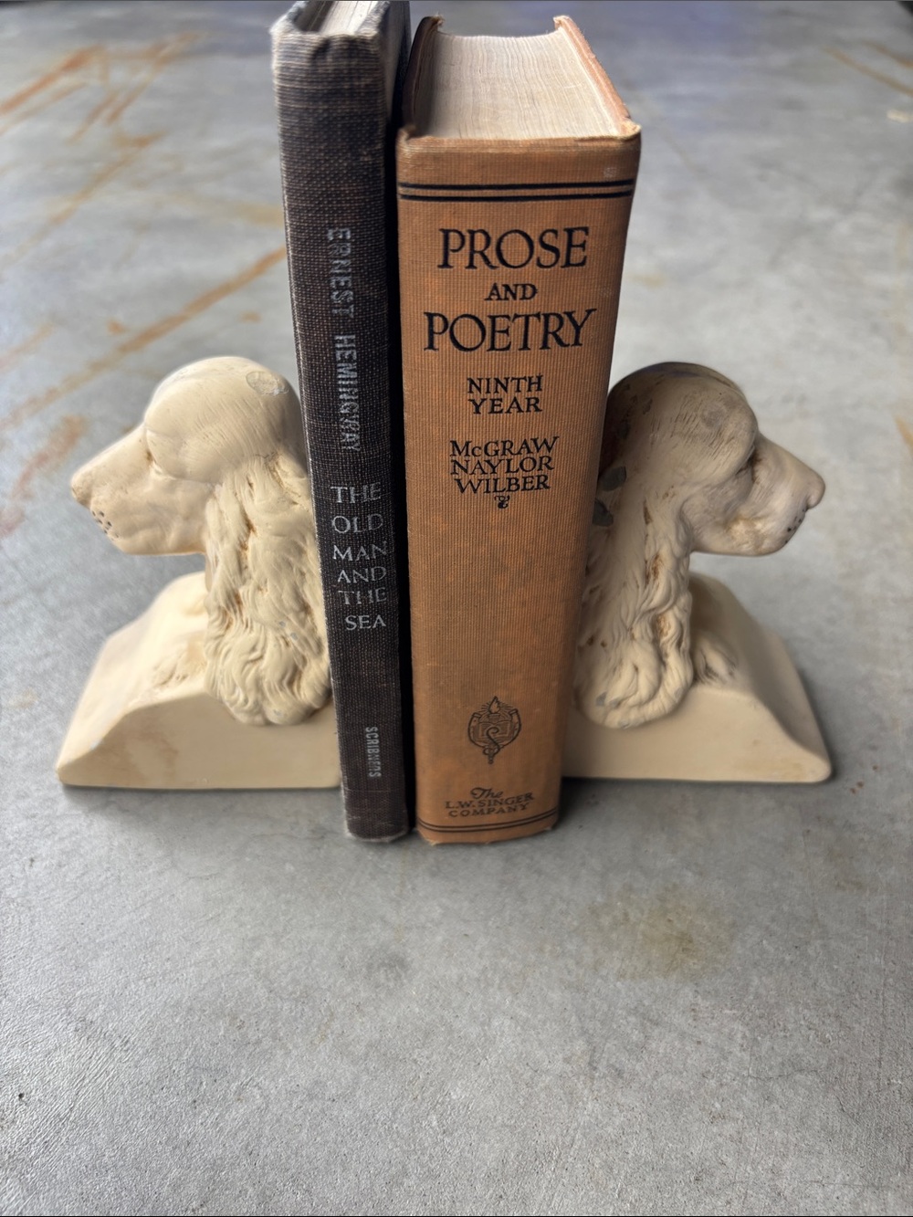 Vintage Coventry Ware Ceramic Chalkware Dog Bookends Japan